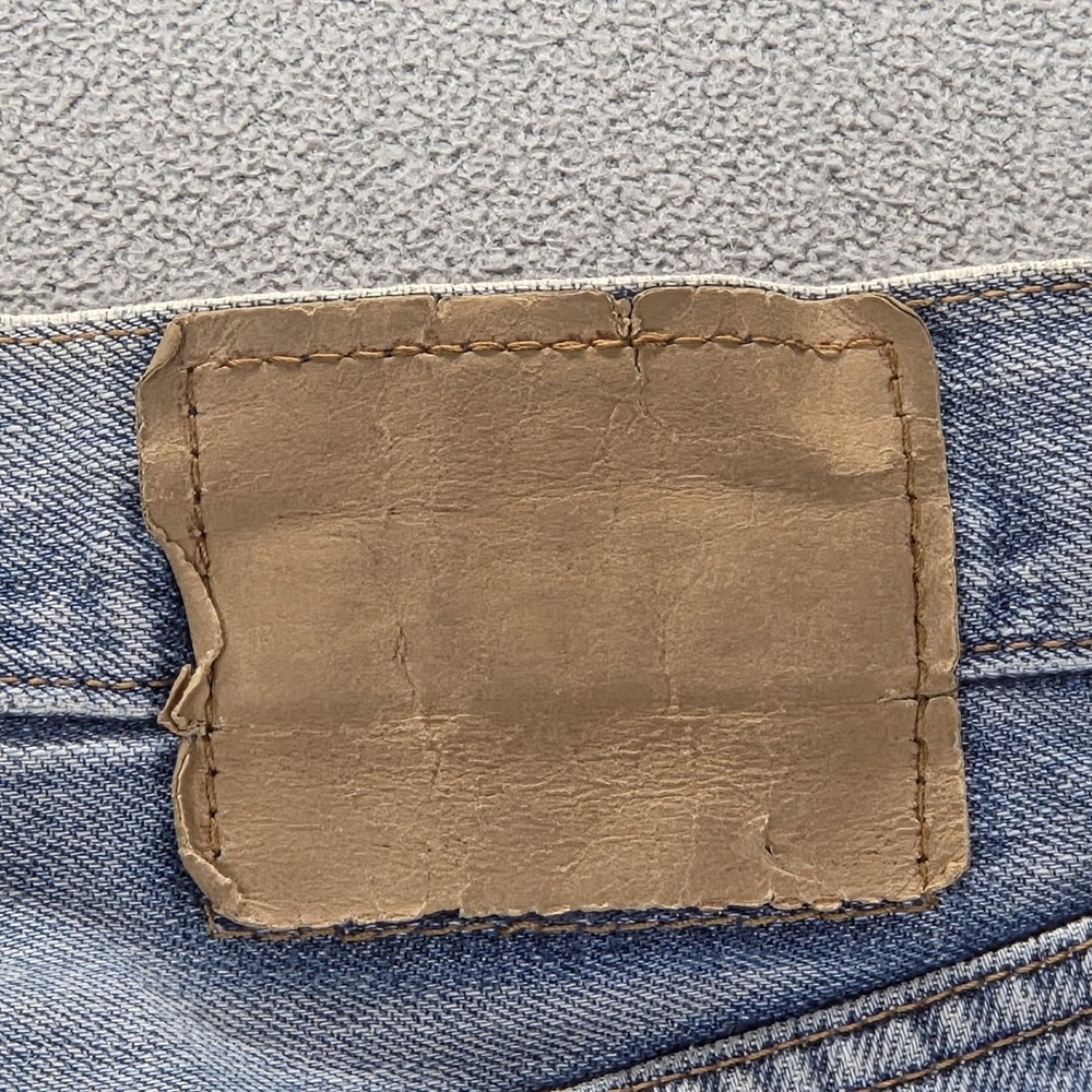 Levis Jeans Mens Selvedge Blue Light Wash Regular Straight Whiskers Fits 28x26 - Picture 16 of 16
